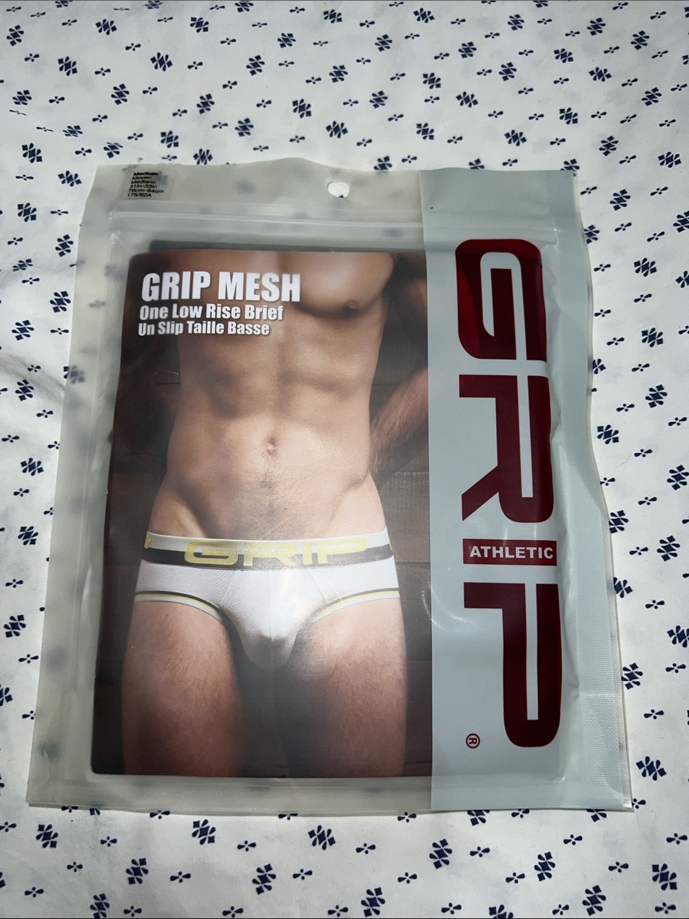 GRIP Athletic Men’s White Low-Rise Brief with Yellow Trim
